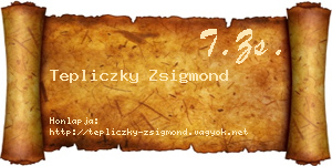Tepliczky Zsigmond névjegykártya